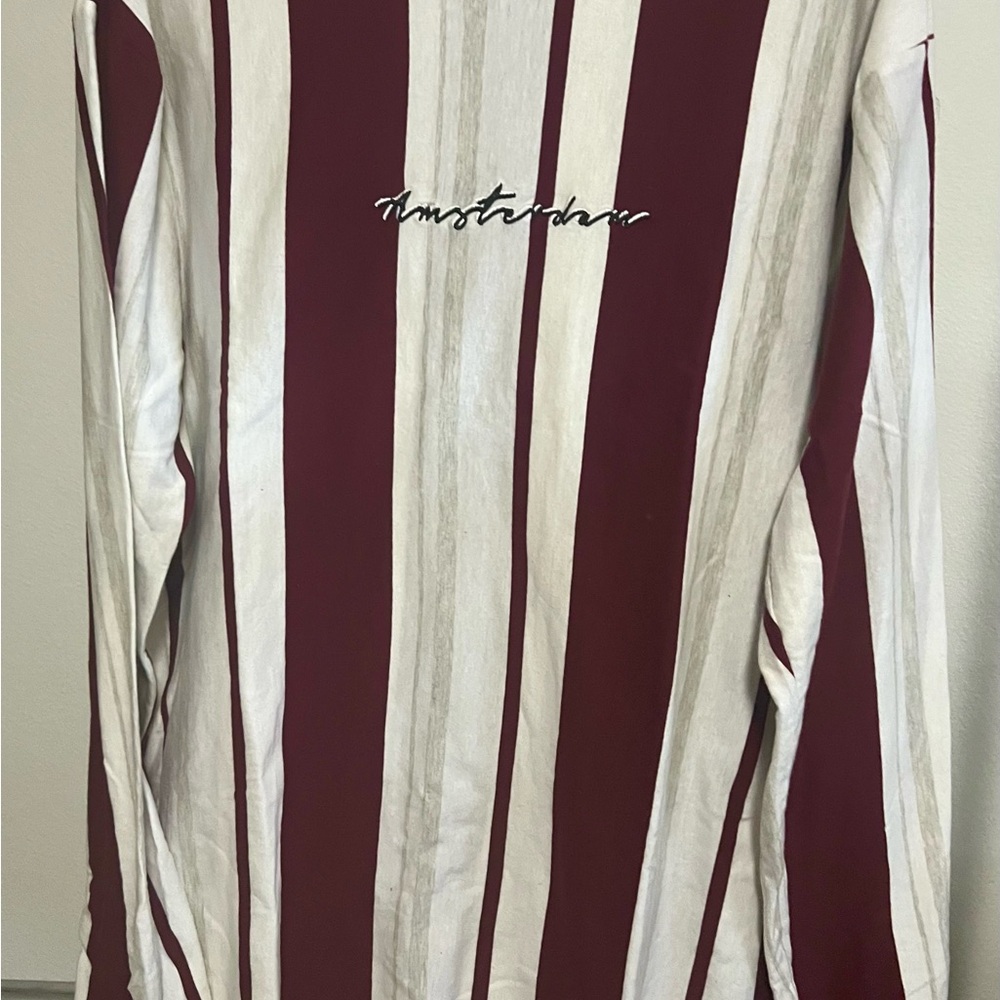 Vox Pupoli medium White and Red Striped Shirt Y2K
